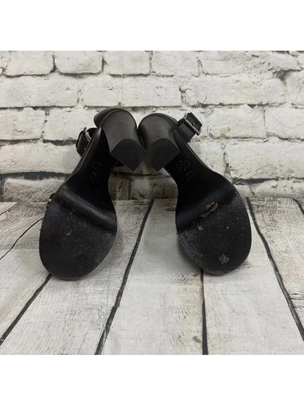 Alexander McQueen Punk Stud Platform Sandals Black Leather Sz 8.5 Women's Shoes